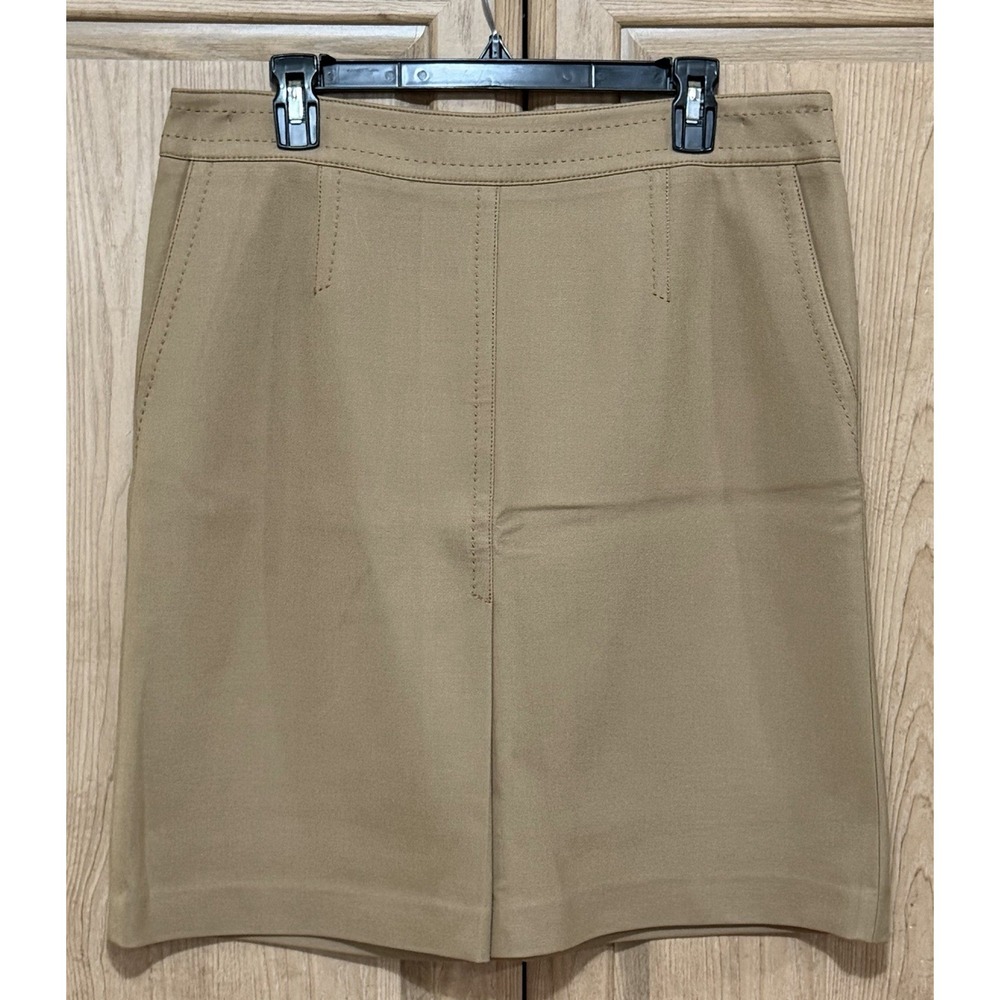 Ann Taylor LOFT Camel Straight Mini Skirt Women's 12 Tailored Office Work Career
